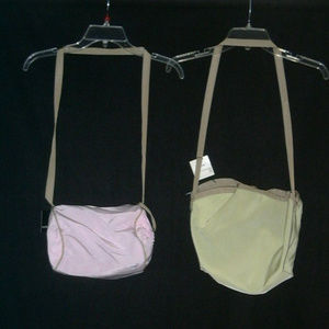 Lot of 2 Mycra Pac One Pink One Green Nylon Tote B